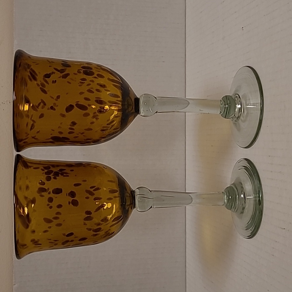 Set of 2 Handblown Vintage Glasses